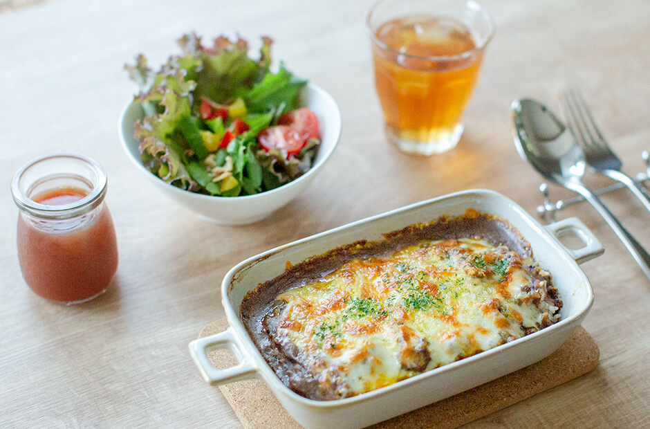 モッツァレラチーズの焼きカレーセット